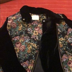 Floral suede jacket